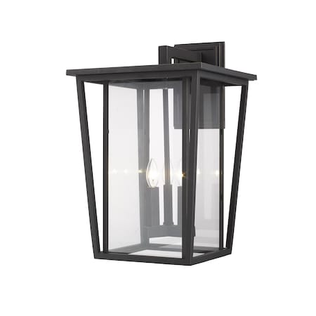 Z-Lite Seoul 3 Light Outdoor Wall Sconce, Oil Rubbed Bronze & Clear 571XL-ORB